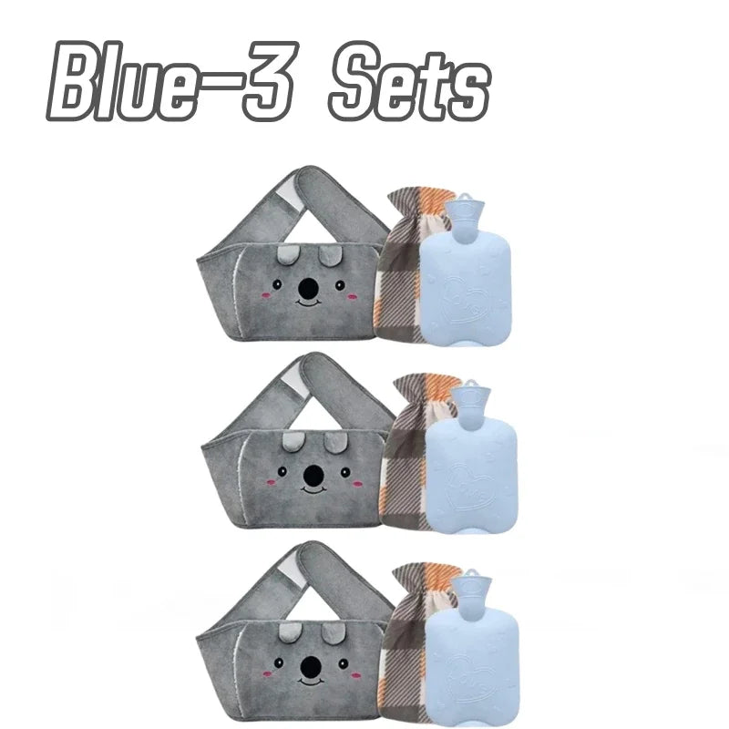 3Pcs Hot Water Bag Waist Cover Belt Stomach Abdominal Warming Band Warm Waist Cover Belt for Neck Hand with Hot Water Bottle Bag