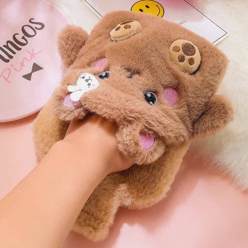 2024 Lovely Cartoon Hand Po Warm Water Bottle 400ml Hot Water Bottles Portable Hand Warmer Girls Pocket Hand Feet Hot Water Bag