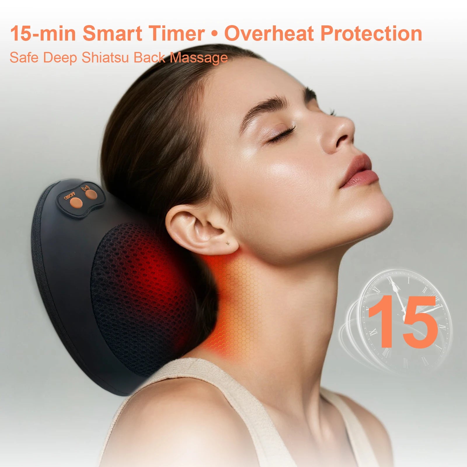 Multi-directional Massager Trapezius Electric Massage Car Home Pillow Waist Neck Shoulder Cervical Shiatsu Kneading Masajeador