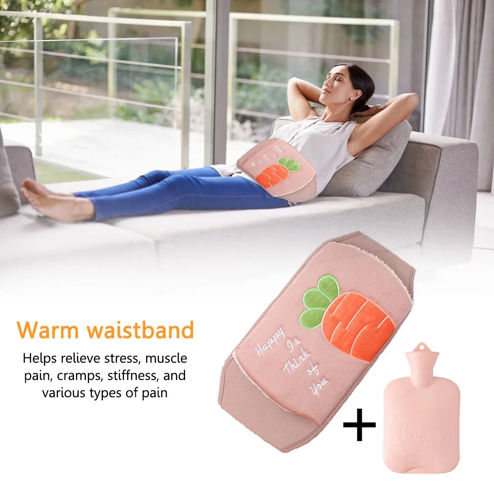 3Pcs Hot Water Bag Waist Cover Belt Stomach Abdominal Warming Band Warm Waist Cover Belt for Neck Hand with Hot Water Bottle Bag